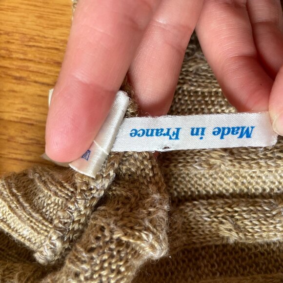 Cable Knit Tan T-Shirt size 2 - Picture 7 of 7